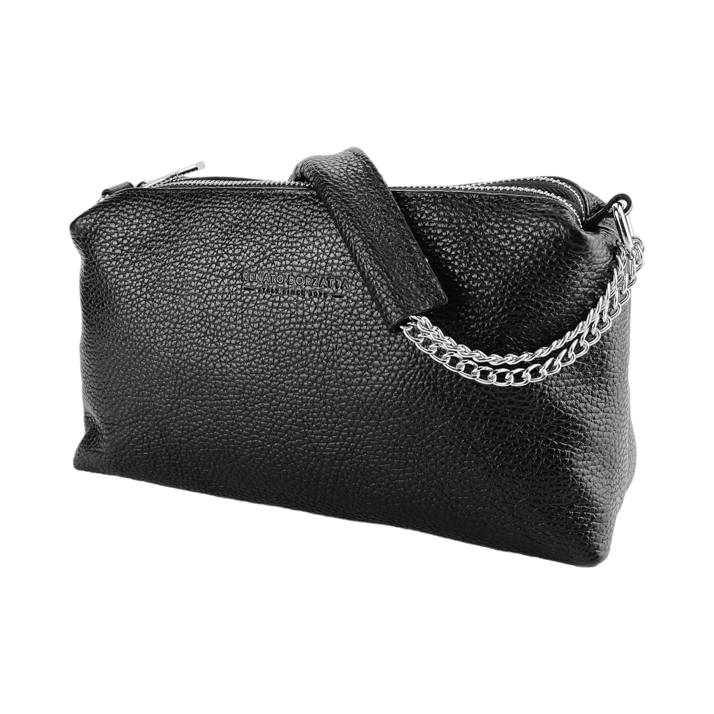 RB1025A  | Borsa Donna a Mano con doppia lampo in Vera Pelle Made in