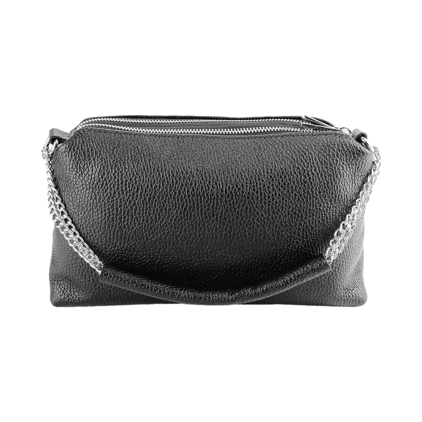RB1025A  | Borsa Donna a Mano con doppia lampo in Vera Pelle Made in