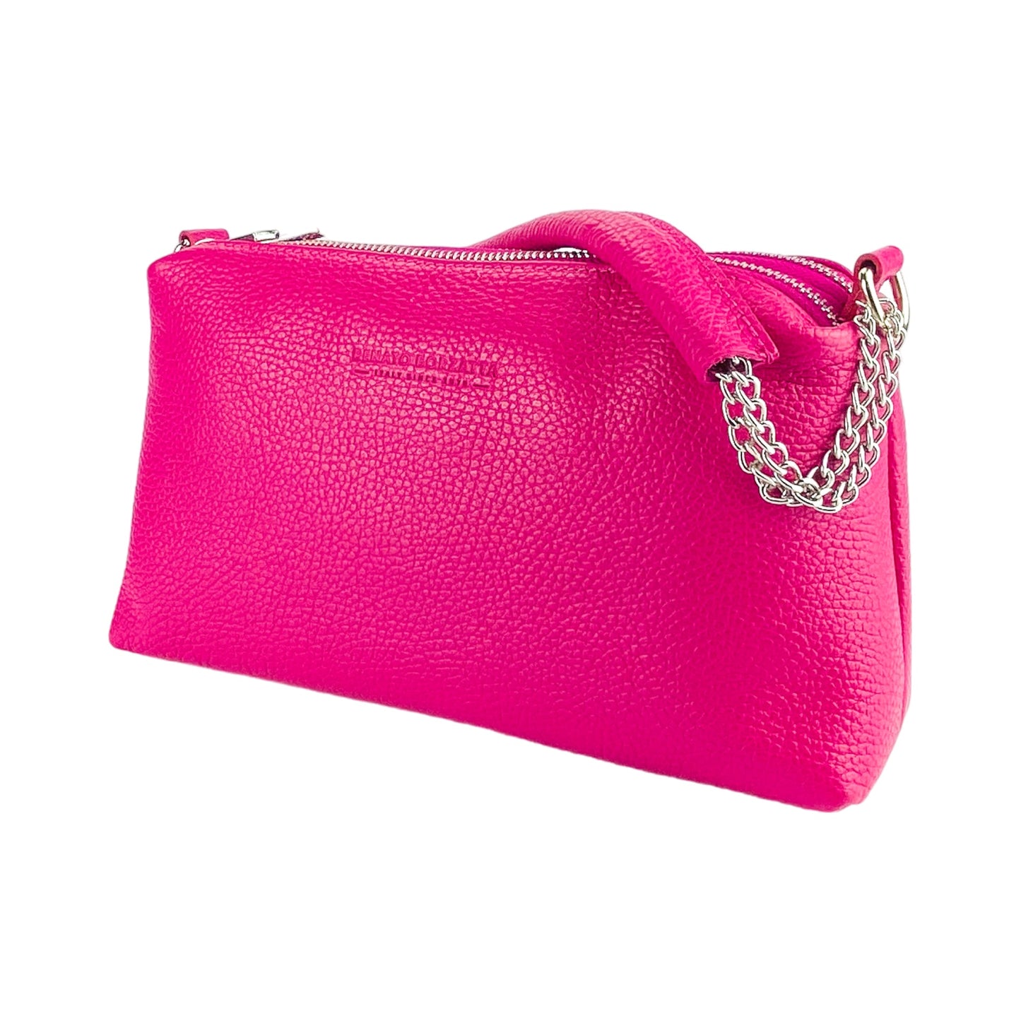 RB1025BE  | Borsa Donna a Mano con doppia lampo in Vera Pelle Made in