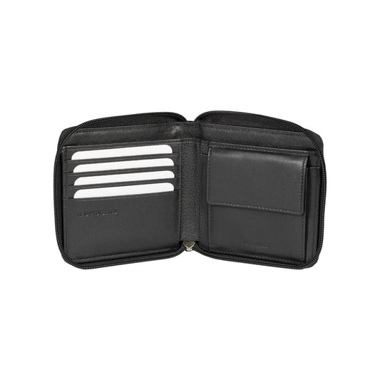 RB12175A | Portafogli con Lampo in Vera Pelle pieno fiore, grana