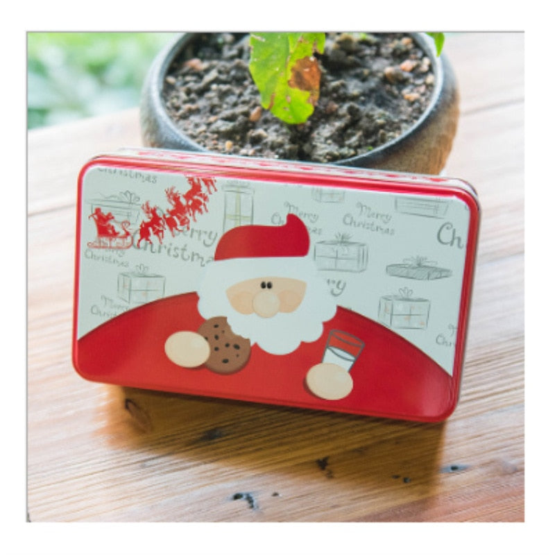 Rectangular Christmas Gift Boxes Candy Biscuit Tin