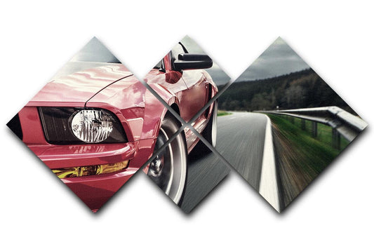 Red sport car 4 Square Multi Panel Canvas