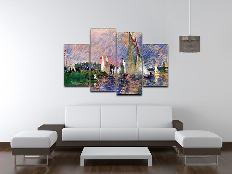 Regatta in Argenteuil by Renoir 4 Split Panel Canvas
