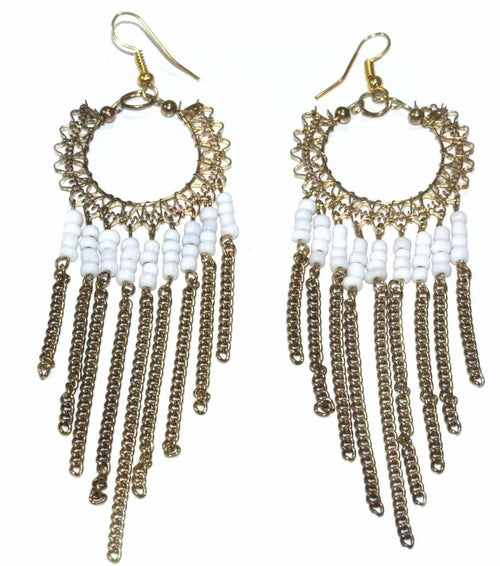 Jaali Chains And Filigree Beaded Earrings