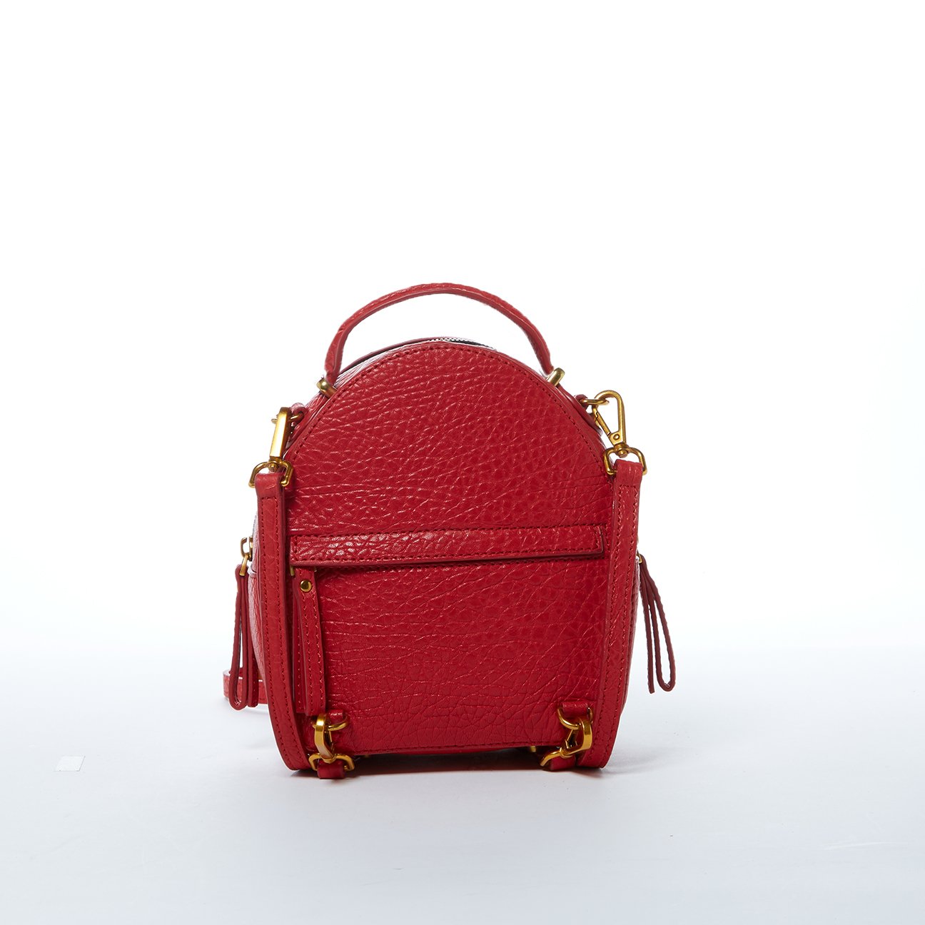 SUSU Small Red Leather Backpack Purse for Women Convertible Crossbody