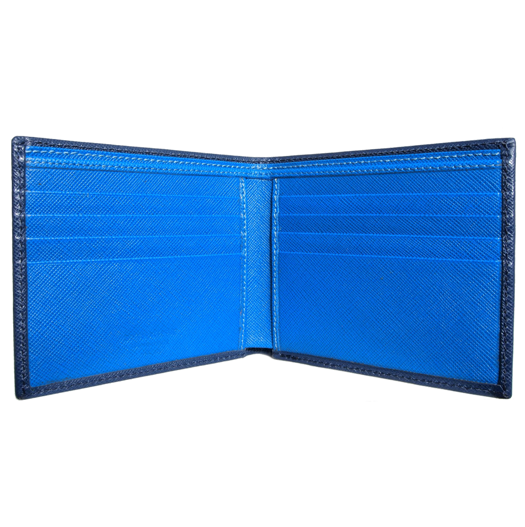 8 CC Saffiano Bi-Color Billfold Blue-Sky