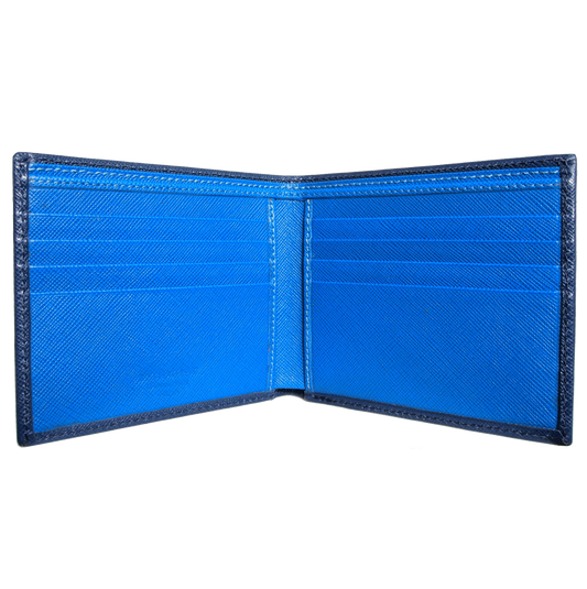 8 CC Saffiano Bi-Color Billfold Blue-Sky