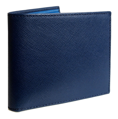 8 CC Saffiano Bi-Color Billfold Blue-Sky