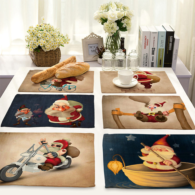 Santa Claus Table Mat Christmas Decoration for