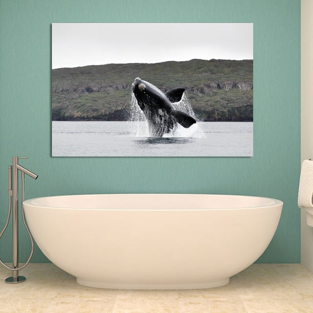 Sea Animal Whale Print Ocean Wall Art Decor ,