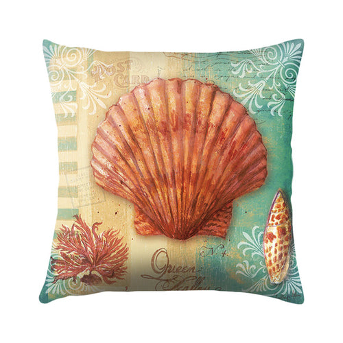 Sea Turtle Printed Cushion Cover Cotton Linen