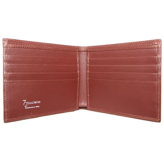 8 Credit Card Small Buffed Leather Billfold Brown