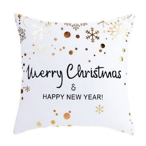 Soft Bronzing Christmas Cushion Cover Gold Printed