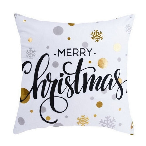 Soft Bronzing Christmas Cushion Cover Gold Printed