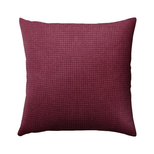 Solid Color Cushion Cover Waterproof Plaid Printed