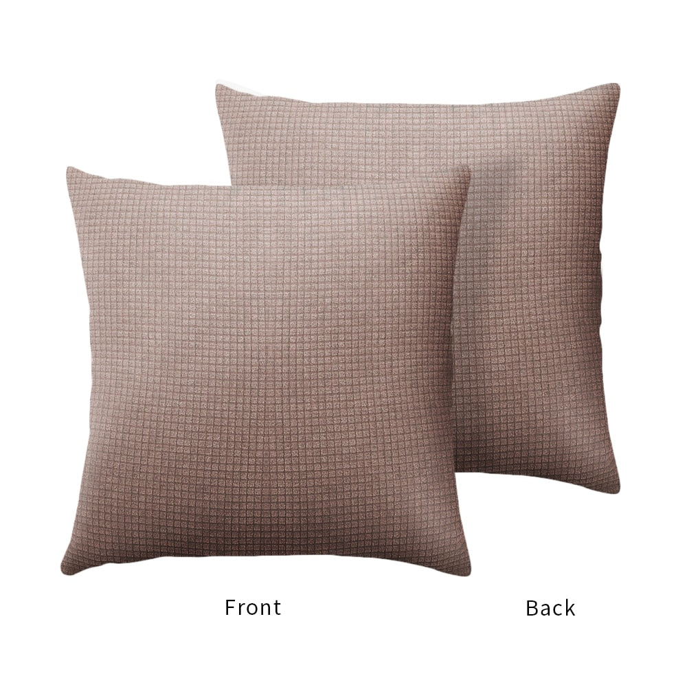 Solid Color Cushion Cover Waterproof Plaid Printed