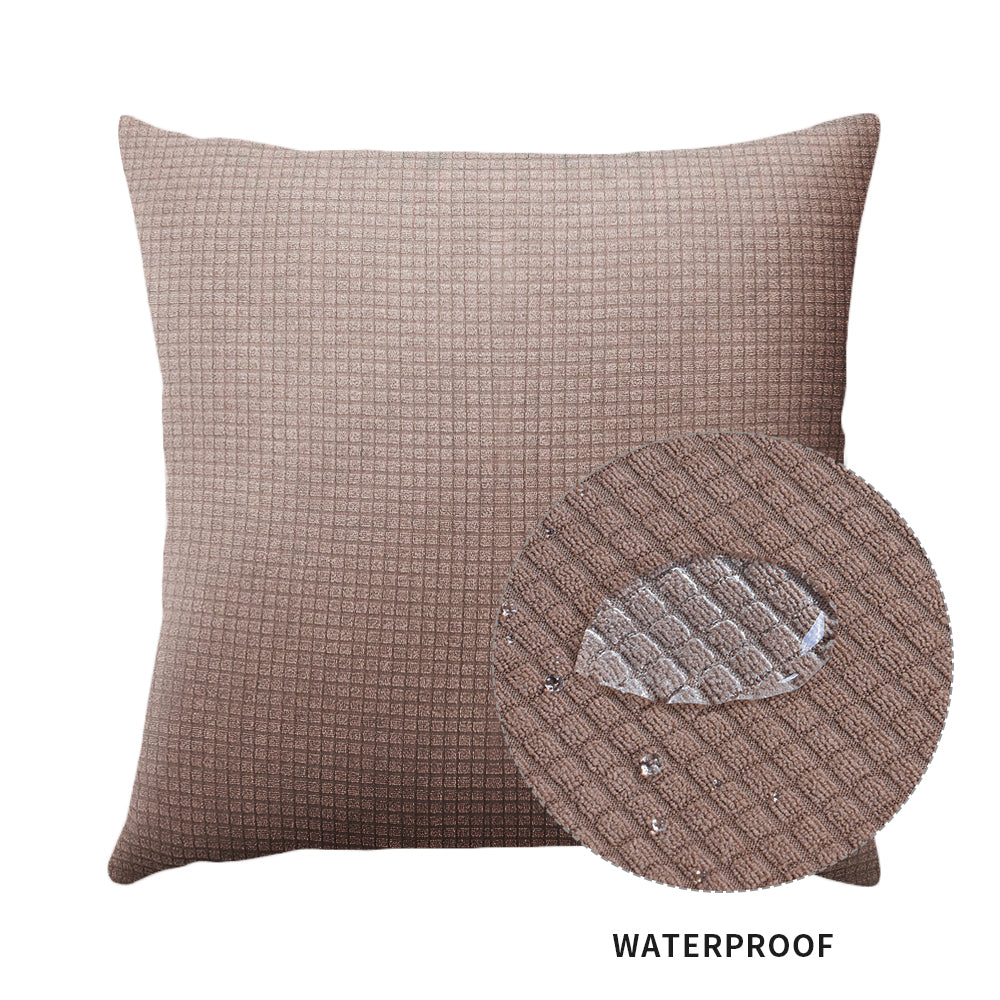 Solid Color Cushion Cover Waterproof Plaid Printed