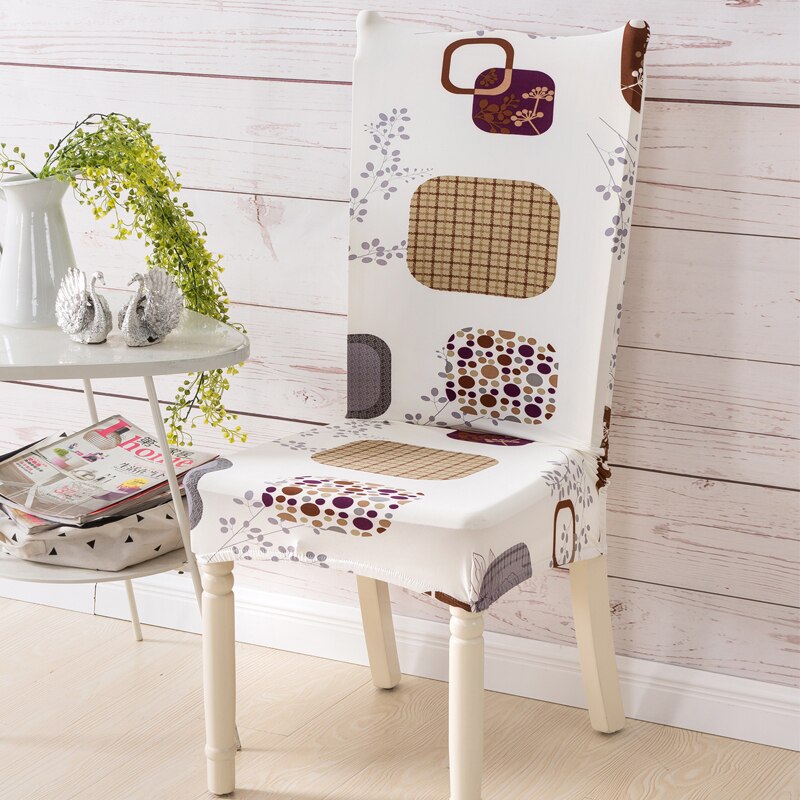 Spandex Elastic Printing Dining Chair Slipcover