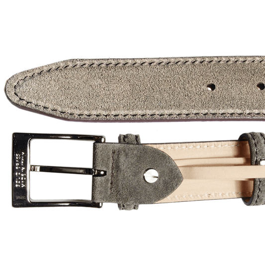 34 mm Lacquered Edge Suede Belt Beaver