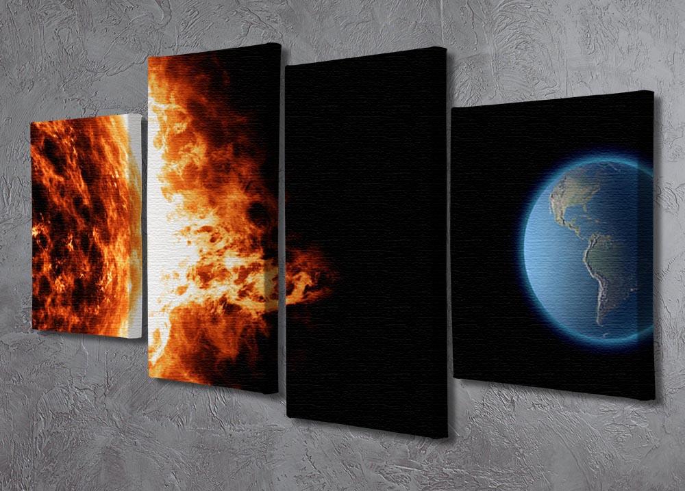 Sun earth space universe solar storm 4 Split Panel Canvas