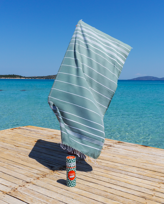 Ipanema Hammam Towel with Recycled Gift Box, Khaki