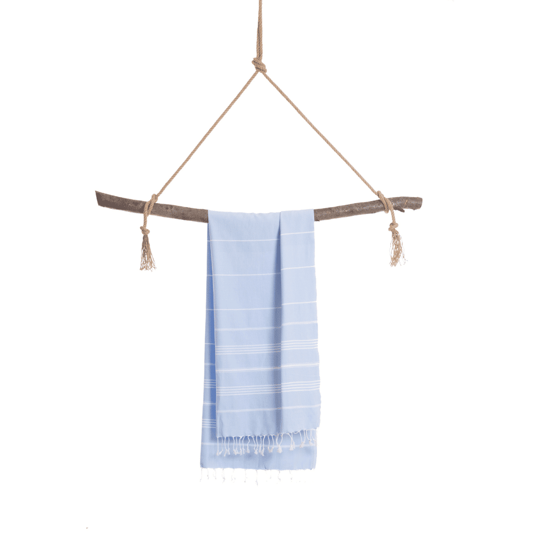 Ipanema Hammam Towel with Recycled Gift Box, Ligth Blue