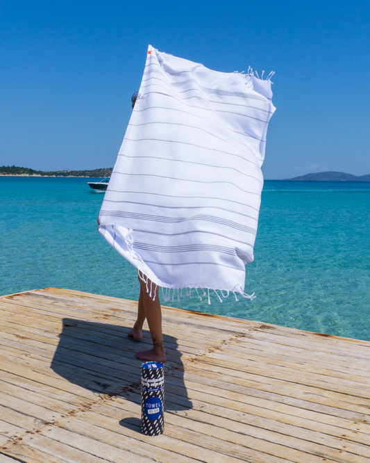 Ipanema Hammam Towel with Recycled Gift Box, White