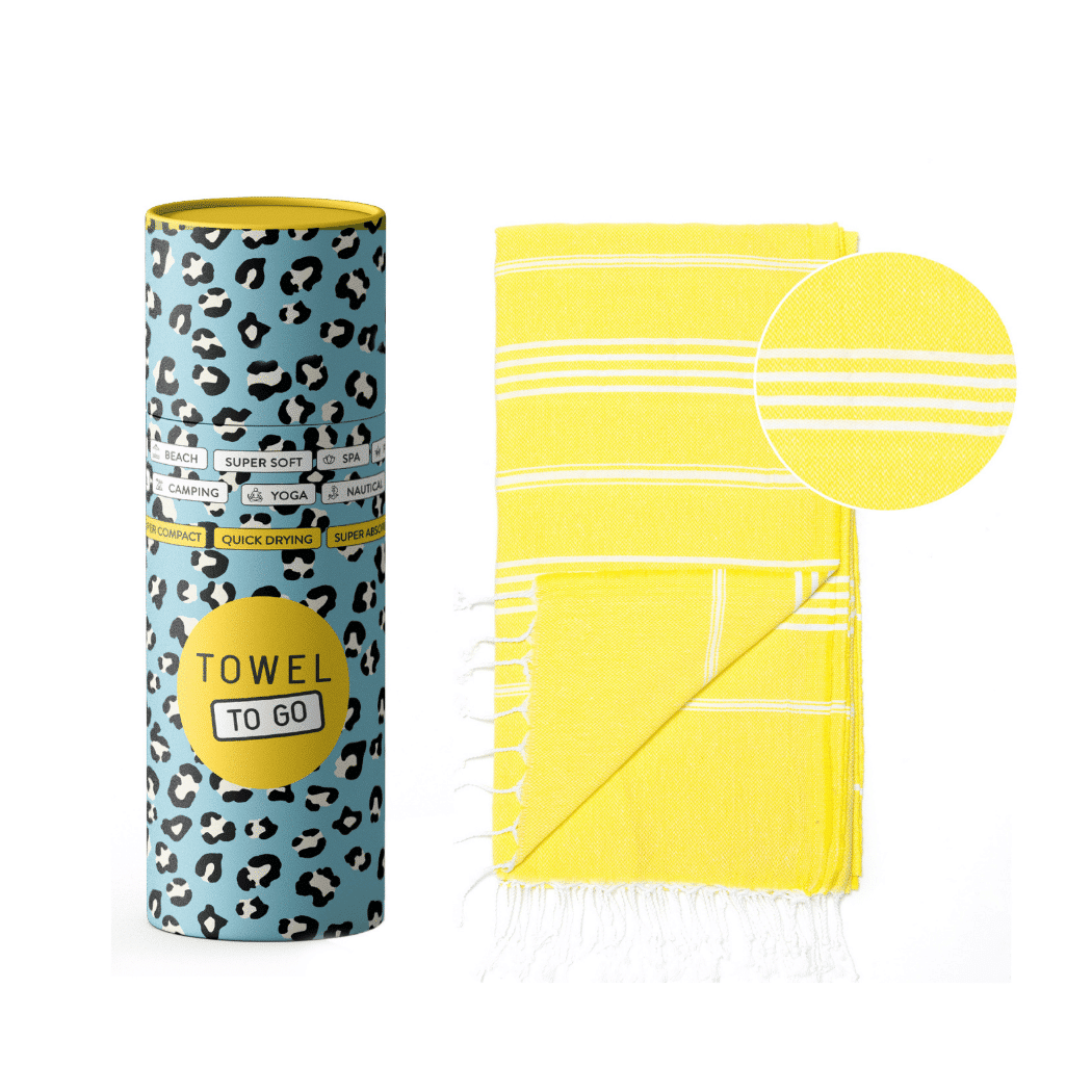 Ipanema Hammam Towel with Recycled Gift Box, Yellow