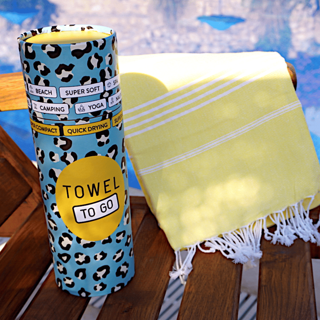 Ipanema Hammam Towel with Recycled Gift Box, Yellow