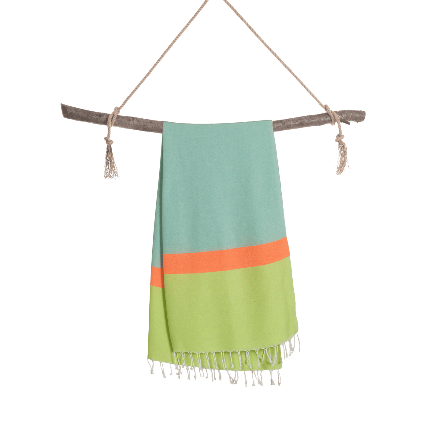 Neon Two-in-One Beach Towel and Bag, Green, Blue, Recycled Cotton with