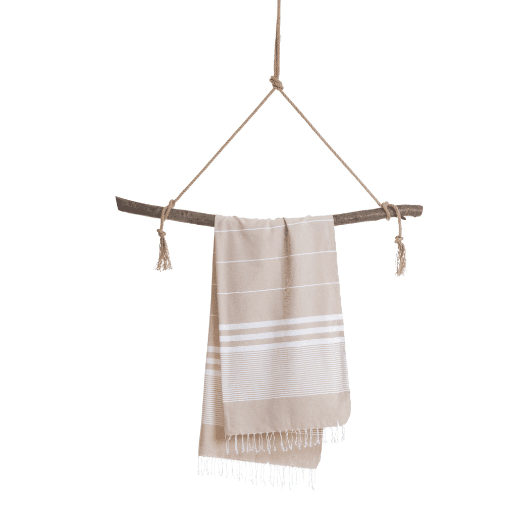 Malibu Hammam Towel with Recycled Gift Box, Beige