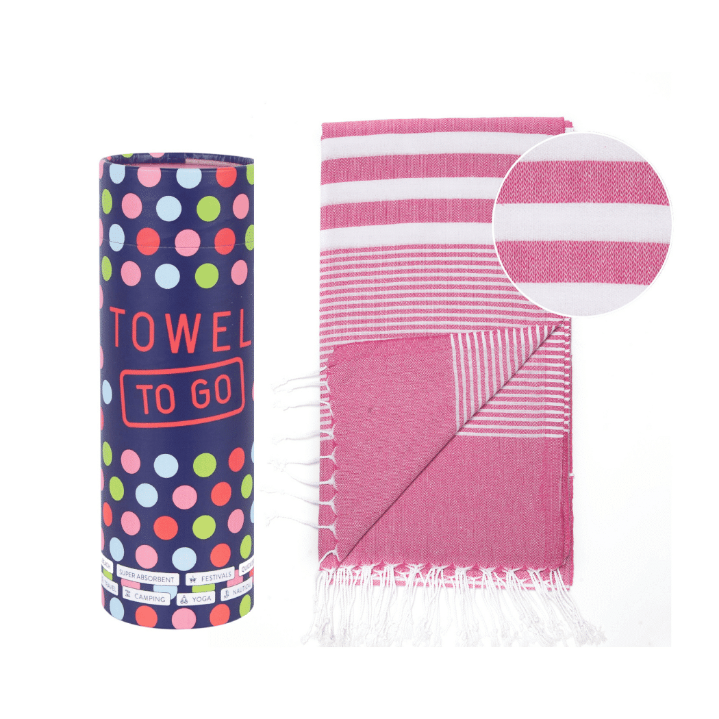 Malibu Hammam Towel with Recycled Gift Box, Fuchsia
