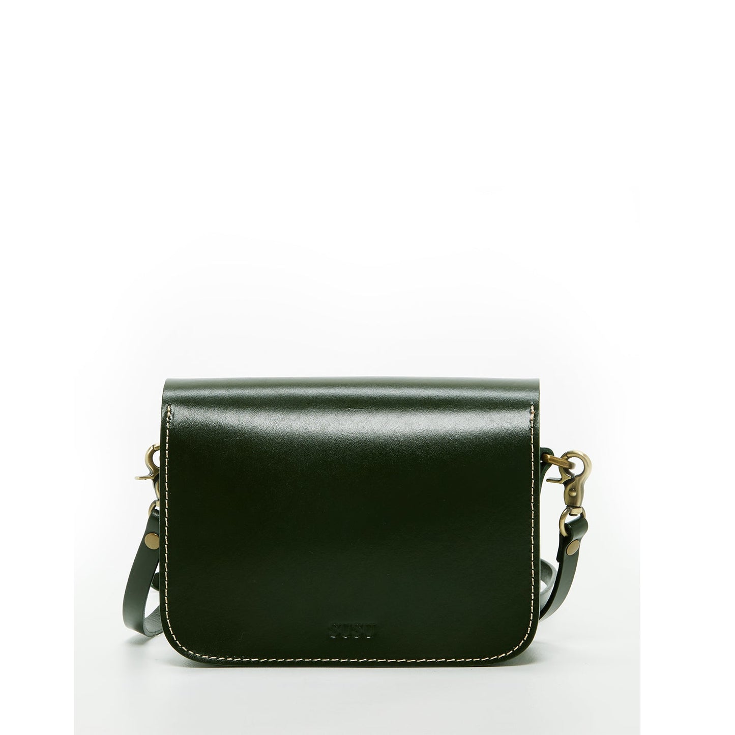 Nanah Dark Green Leather Crossbody Bag