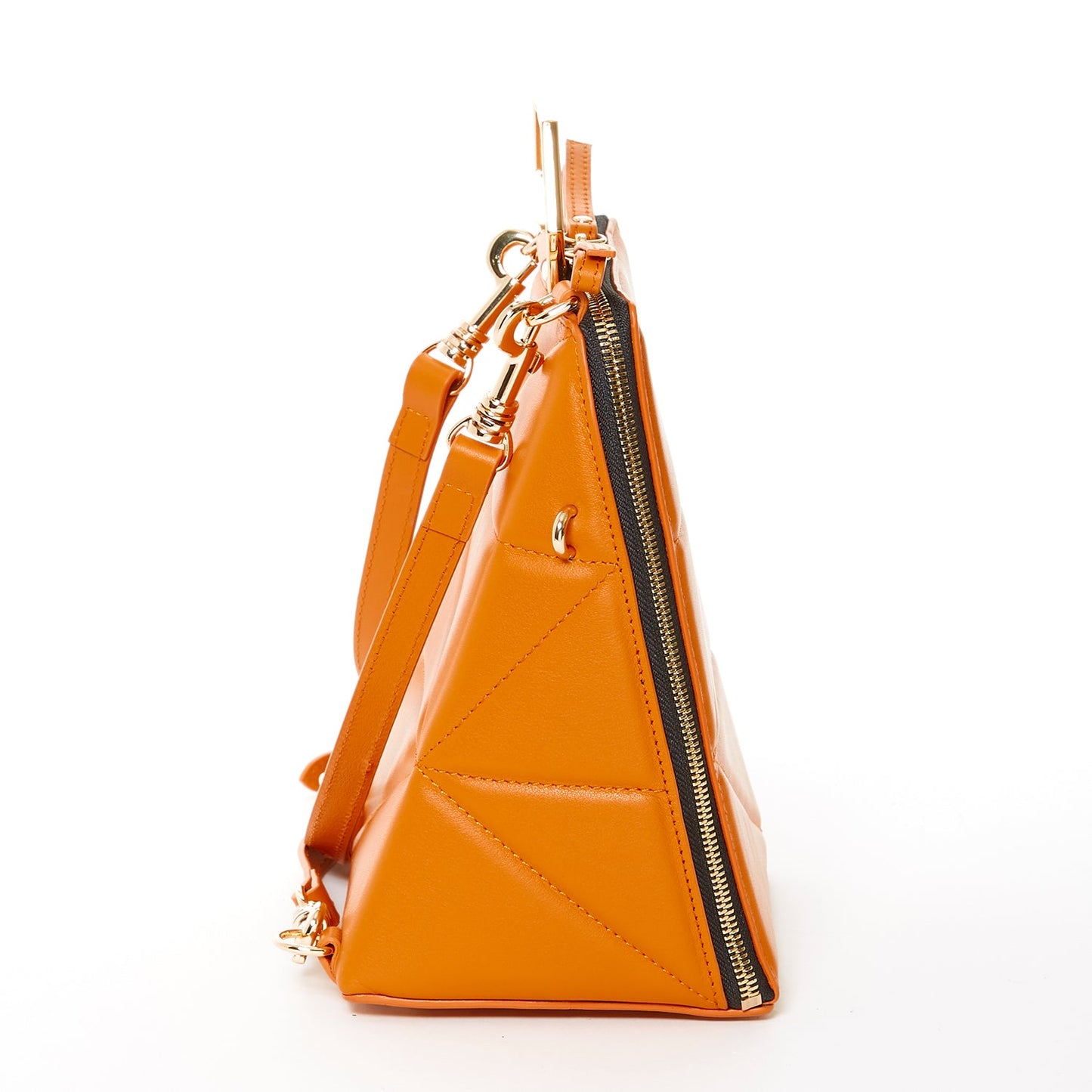 SUSU Leather Backpack for Women Orange Purse Unique Convertible