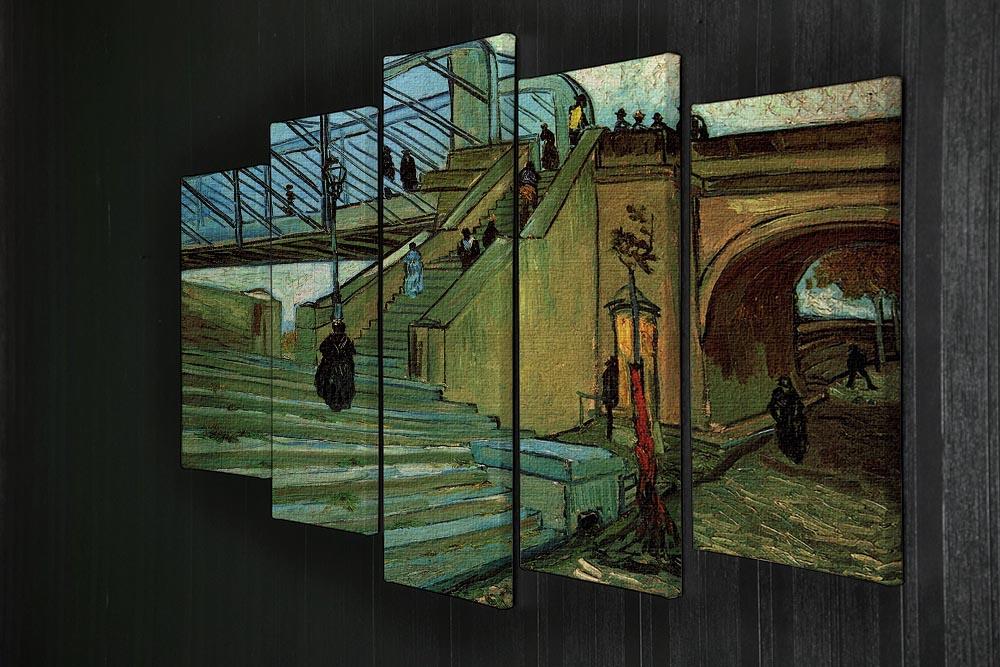 The Trinquetaille Bridge by Van Gogh 5 Split Panel Canvas