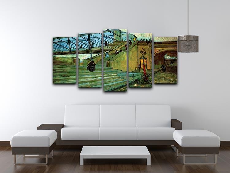 The Trinquetaille Bridge by Van Gogh 5 Split Panel Canvas