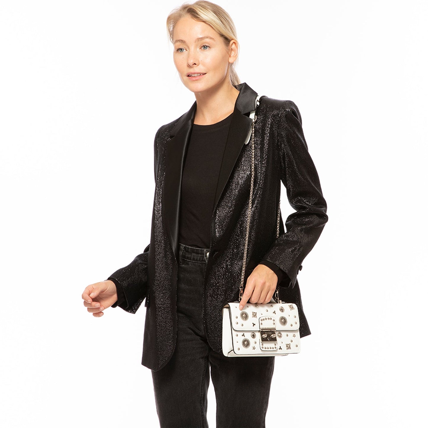 SUSU Small Leather Crossbody Bag White Purse Women's Handbag