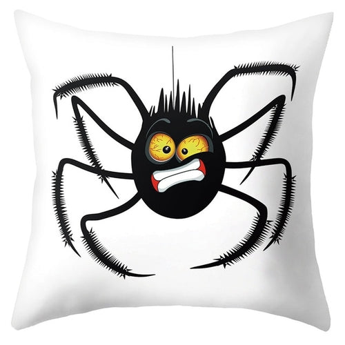 Trick Or Treat/Cat Spider Print Cushion Cover