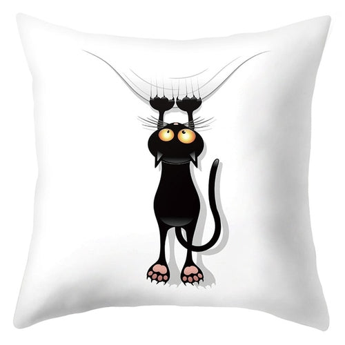 Trick Or Treat/Cat Spider Print Cushion Cover