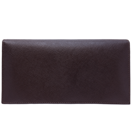 Saffiano Long Envelope Wallet Brown