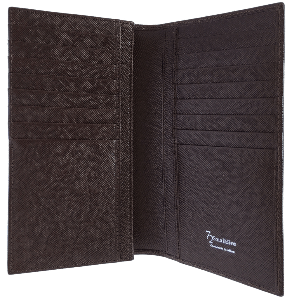 Saffiano Long Envelope Wallet Brown