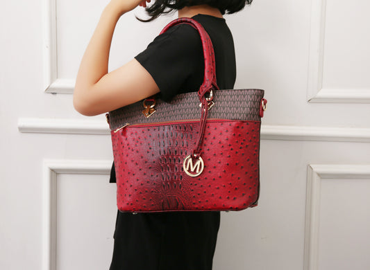 Grace Signature and Croc Embossed Tote