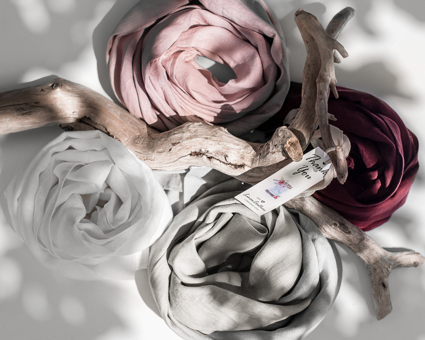 Snow White linen scarf