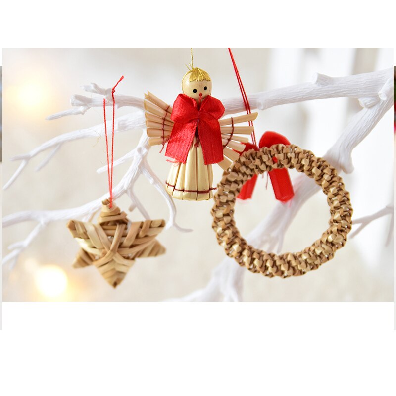 Urijk 11 56Pcs Christmas Handmade Pendant Natural