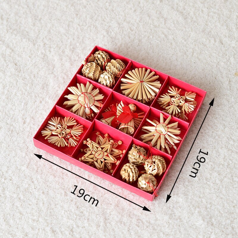 Urijk 11 56Pcs Christmas Handmade Pendant Natural