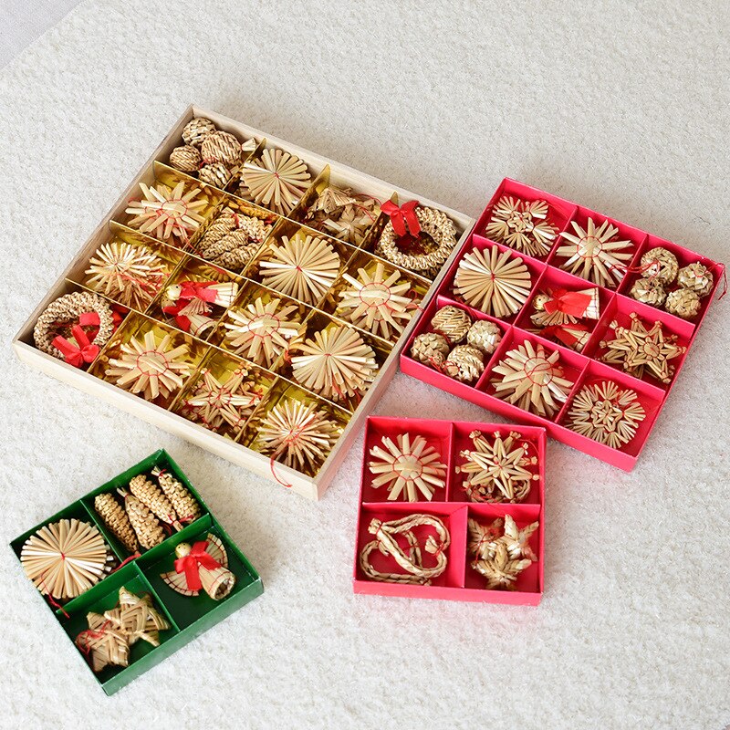 Urijk 11 56Pcs Christmas Handmade Pendant Natural