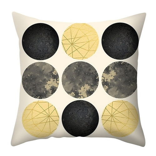 Urijk Yellow Geometric Printed Throw Pillow Case