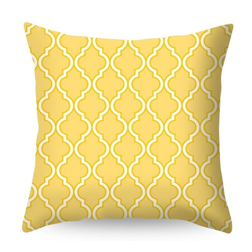 Urijk Yellow Geometric Printed Throw Pillow Case