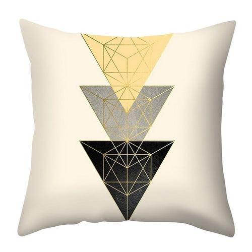Urijk Yellow Geometric Printed Throw Pillow Case