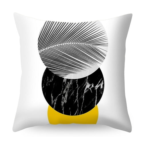 Urijk Yellow Geometric Printed Throw Pillow Case